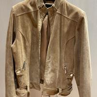 Amisu Leather Giacca Biker Suede Vera Pelle -Tg XL