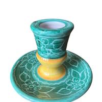 Portacandela ceramica vietrese verde smeraldo