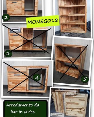 Arredamento da bar in larice lamellare - bancone