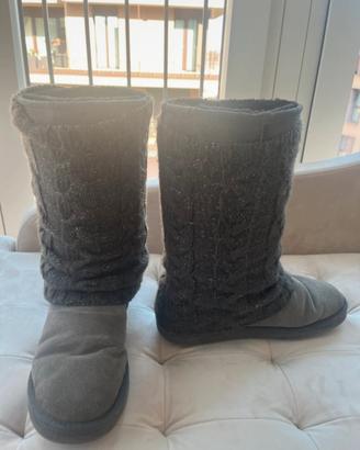 Stivali pelosi con decoro in maglia rimovibile