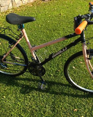 Bicicletta donna rosa e nera