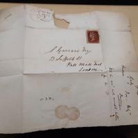 Piego 1843 per LONDRA - Penny Red (4 Margini) + Cr