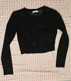 Maglia nera Leopardata trasparente Terranova