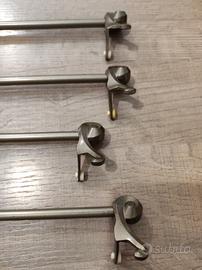 Otto bastoni in metallo per tendine a vetro