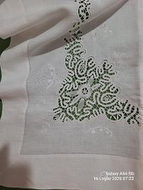 lenzuola matrimoniale ricamato a mano 