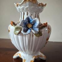 vaso ceramica bassano vintage dipinto a mano fiori