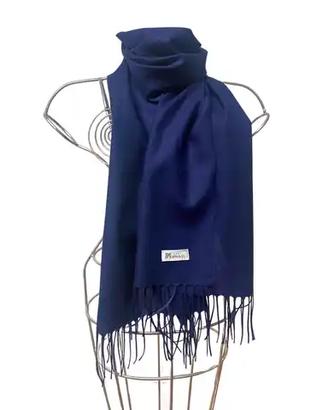 Sciarpa navy in tessuto lana superfine