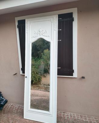 anta specchiera specchio legno shabby 
