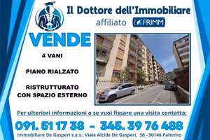 4 vani in via Messina Marine con terrazzo