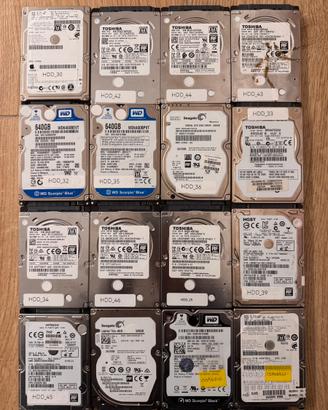 Lotto 01 - 16 Hard Disk 2.5” SATA da 250 a 640GB