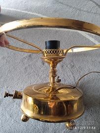 Lampada marinara in ottone, base antica