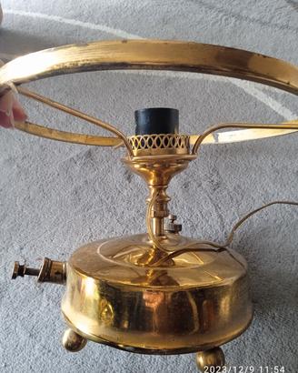 Lampada marinara in ottone, base antica