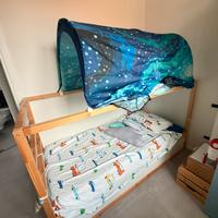 Letto Kura+materasso+tenda Ikea