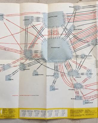 Raro orario ufficiale Lufthansa del 1957