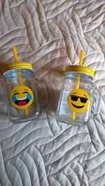 BICCHIERI DI VETRO SMILE/EMOTICON 