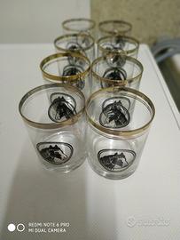 Bicchieri (8)Whisky (VINTAGE)-Decorati-Bordo d'oro