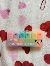 Mini highlighters evidenziatori, animali colorati