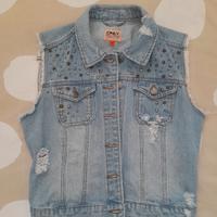 Gilet smanicato denim Only