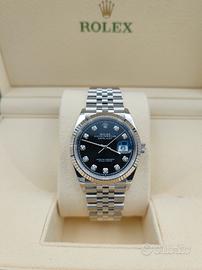Rolex Datejust 36 126234 Nero Diamanti Nuovo 2024