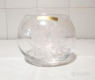 Portacandela Vintage sfera in vetro inciso a mano