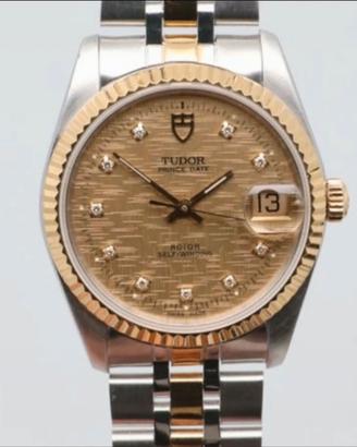 Tudor Prince Date 74033 34mm dial linen+brillanti