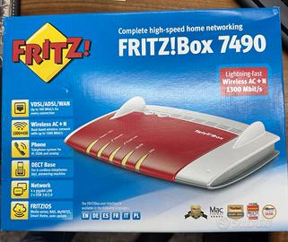 Modem/Router Fritz!Box 7490+Repeater 1200 PERFETTI