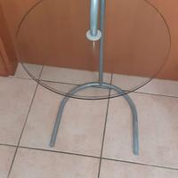 Tavolino rotondo in vetro trasparente