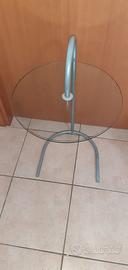 Tavolino rotondo in vetro trasparente