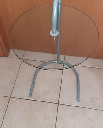Tavolino rotondo in vetro trasparente