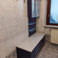 Mobile bagno laccato blu - top in granito 140x50cm