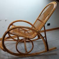 Sedia dondolo bambu