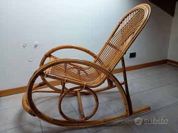 Sedia dondolo bambu