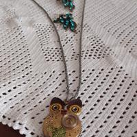 collana gufo +orecchini