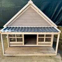 Casetta per cani in legno d’abete da esterno