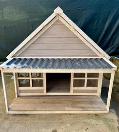 Casetta per cani in legno d’abete da esterno