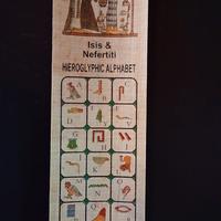 Segnalibro in papiro egiziano alfabeto geroglifico