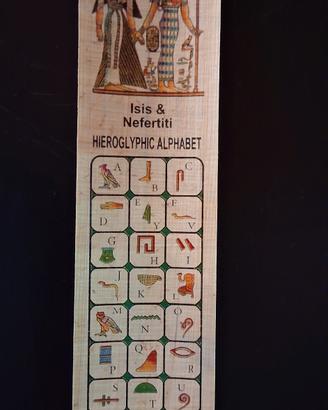 Segnalibro in papiro egiziano alfabeto geroglifico