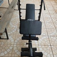 Panca multifunzione palestra + kit pesi e manubri