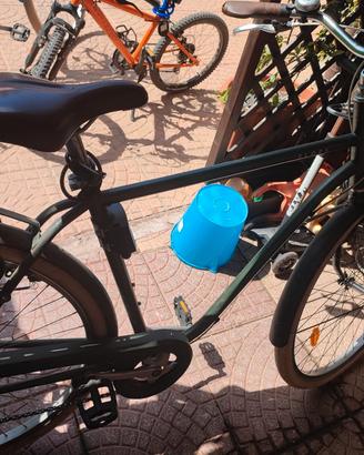 Bici città ELOPS 520 telaio alto verde militare

