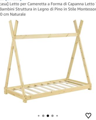 Lettino  capanna montessoriano 160x80 e materasso
