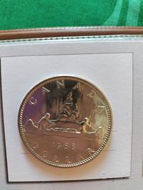Dollaro canadese Canoa 1966 argento 