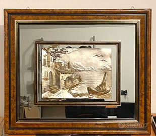 Quadro in argento 925 italiano lavorato a sbalzo