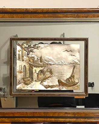Quadro in argento 925 italiano lavorato a sbalzo