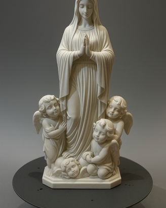 Statua Vergine Maria con Angeli - Madonna -