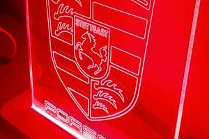 Insegna luminosa logo Porsche + scritta 911 in pvc