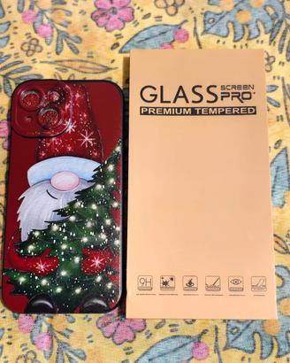 cover natalizia per iPhone 15 (non pro) e vetrini
