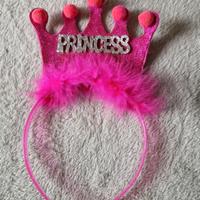 Cerchietto Principessa Rosa Glitter Argento