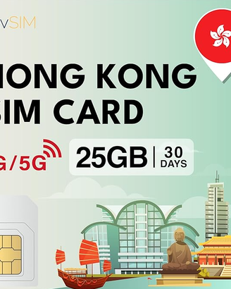 travSIM Hong Kong SIM Card | 30 giorni - 25GB di d