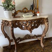 Consolle in legno stile barocco Vintage
