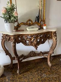 Consolle in legno stile barocco Vintage